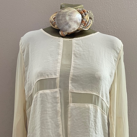 LINE & DOT Sheer Ivory NWT Tunic TOP Medium - Picture 6 of 12